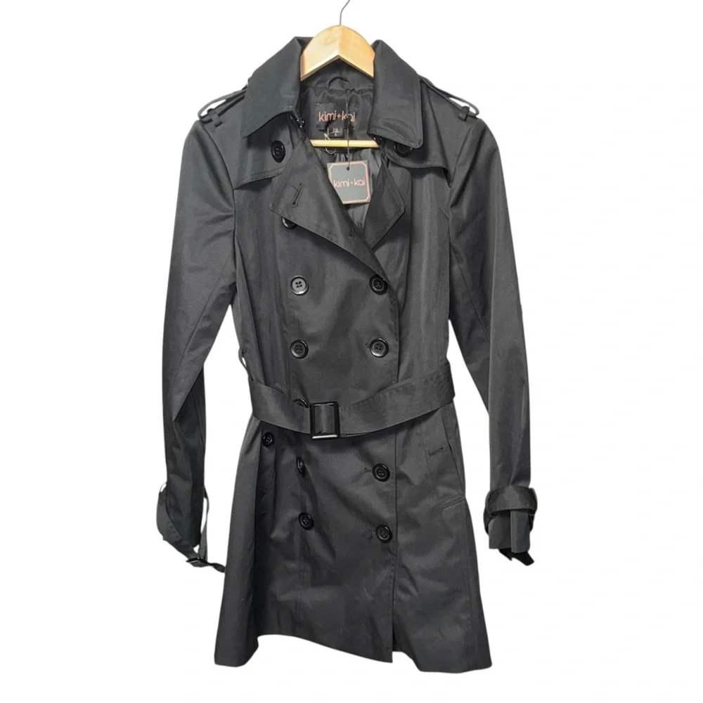 Kimi + Kai Women's Adley Water Resistant Hooded Trench Coat SMALL  NWT - Picture 2 of 13